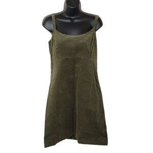 Copper Key Juniors Large Forest Green Micro Corduroy Jumper Mini Dress